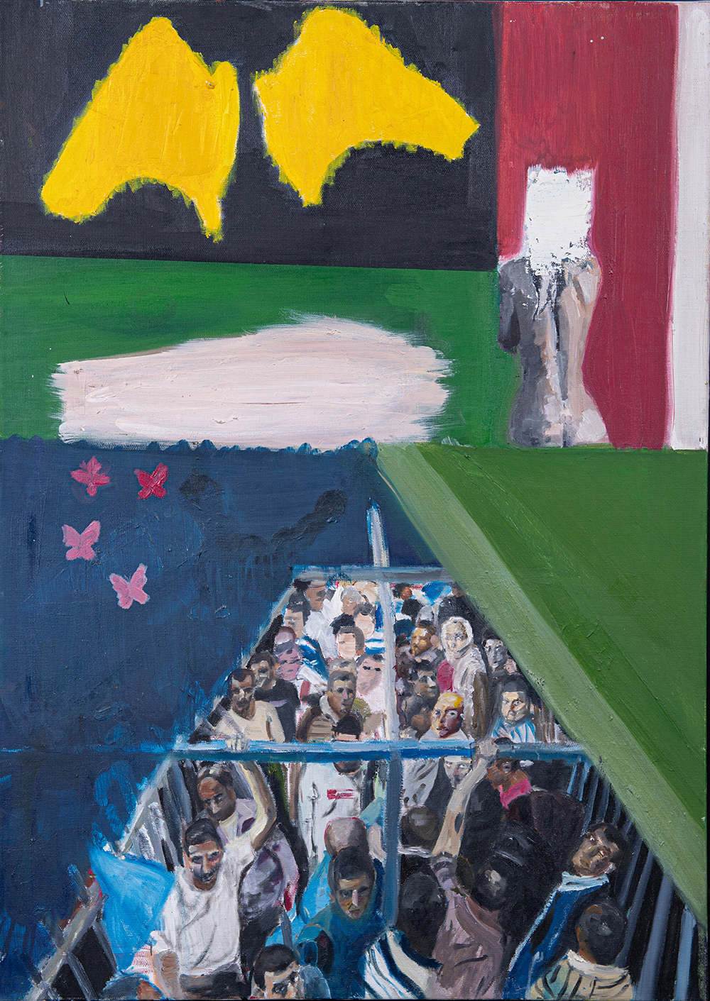 מייסא דאהר ללא כותרת 2017 שמן על בד. צילום עיסאם סכראן